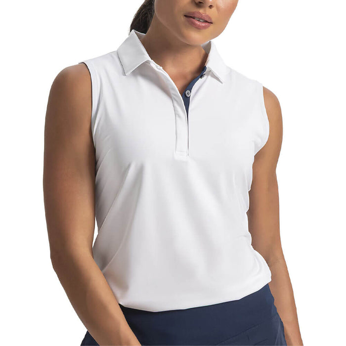 FootJoy Sleeveless Lisle Golf Polo White - SS26 Women