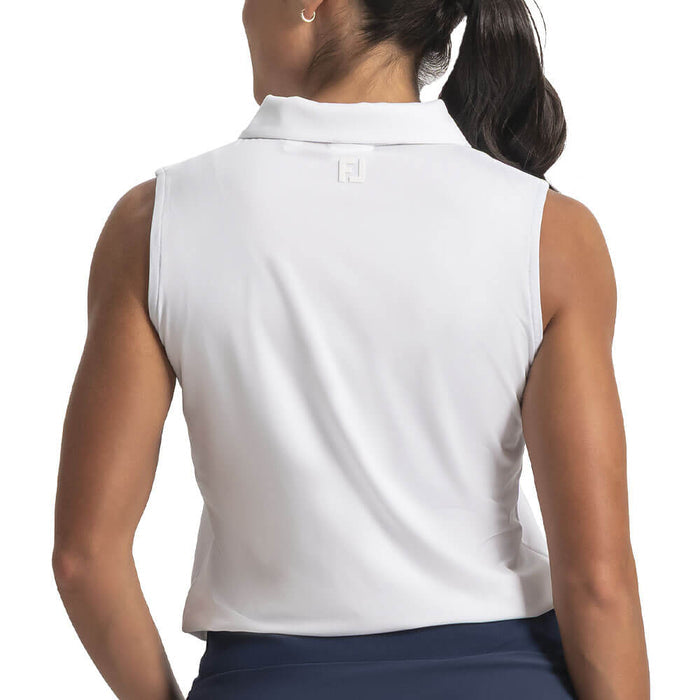 FootJoy Sleeveless Lisle Golf Polo White - SS26 Women