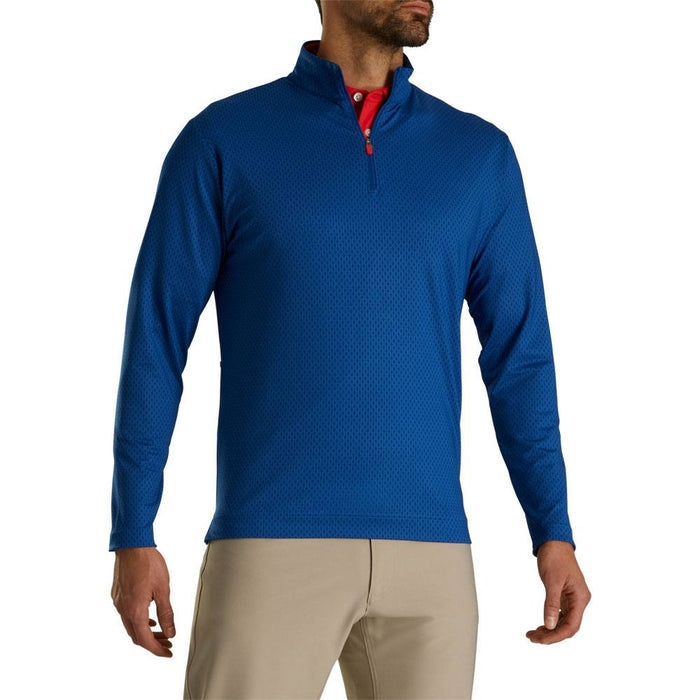 FootJoy Tonal Print Mid Layer Golf Pullover Twilight - FA23
