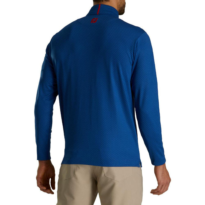 FootJoy Tonal Print Mid Layer Golf Pullover Twilight - FA23