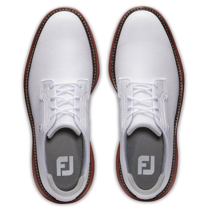 FootJoy Traditions Blucher Golf Shoes White/Brick - 24 Men