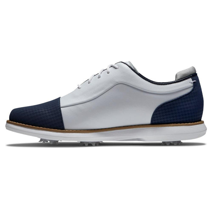 FootJoy Traditions Cap Toe Golf Shoes White/Navy - 24 Women
