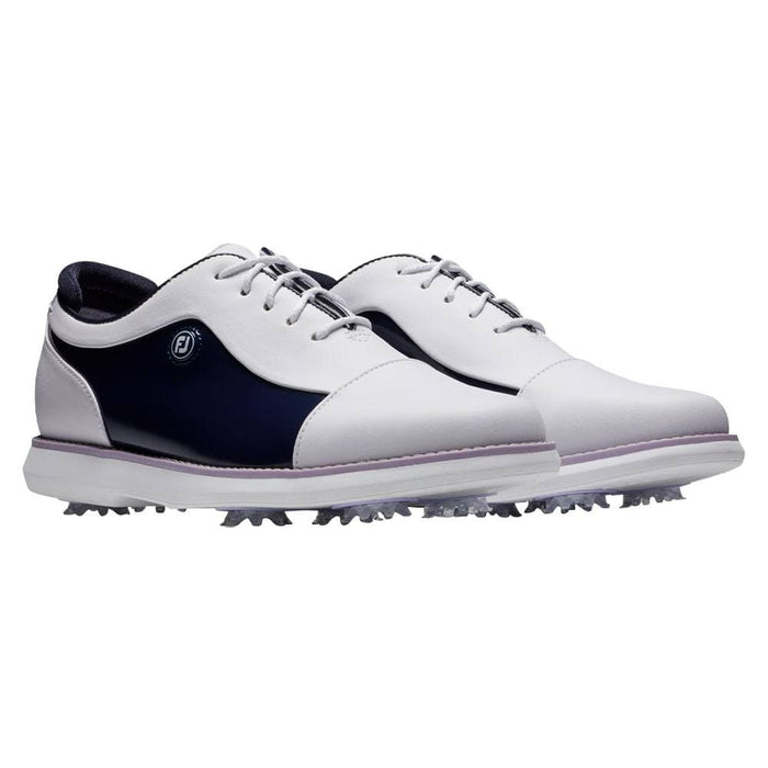 FootJoy Traditions Cap Toe Golf Shoes White/Navy/Purple - 24 Women