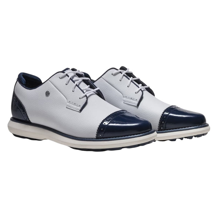 FootJoy Traditions Cap Toe Spikeless Golf Shoes White/Navy - SP26 Women