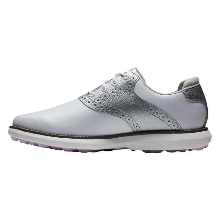 FootJoy Traditions Spikeless Golf Shoes Previous Season Style White/Silver - 24 Women