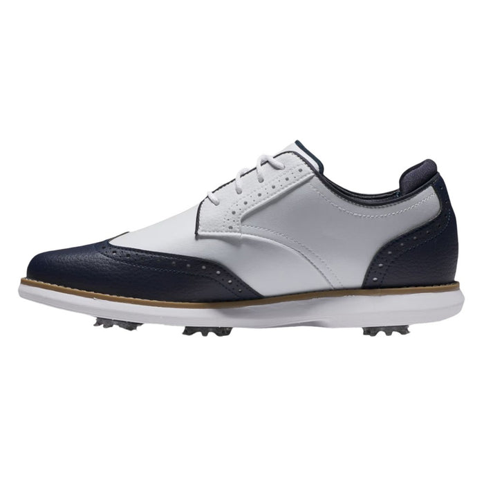 FootJoy Traditions Wing Tip Golf Shoes Previous Season Style White/Navy - 24 Women