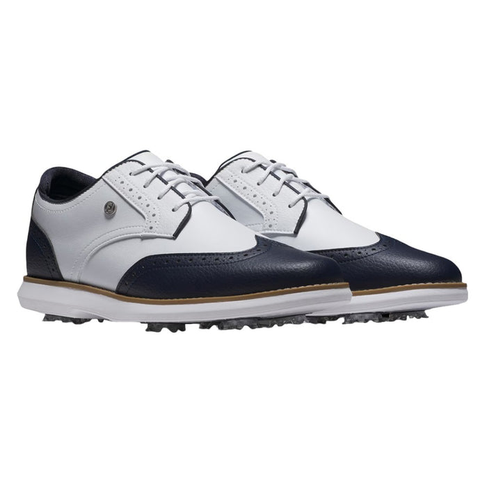 FootJoy Traditions Wing Tip Golf Shoes Previous Season Style White/Navy - 24 Women