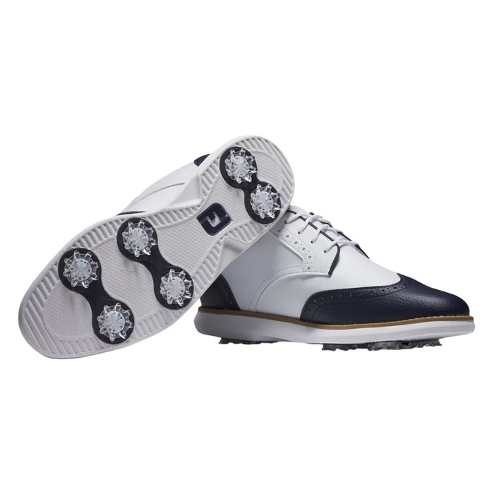FootJoy Traditions Wing Tip Golf Shoes Previous Season Style White/Navy - 24 Women