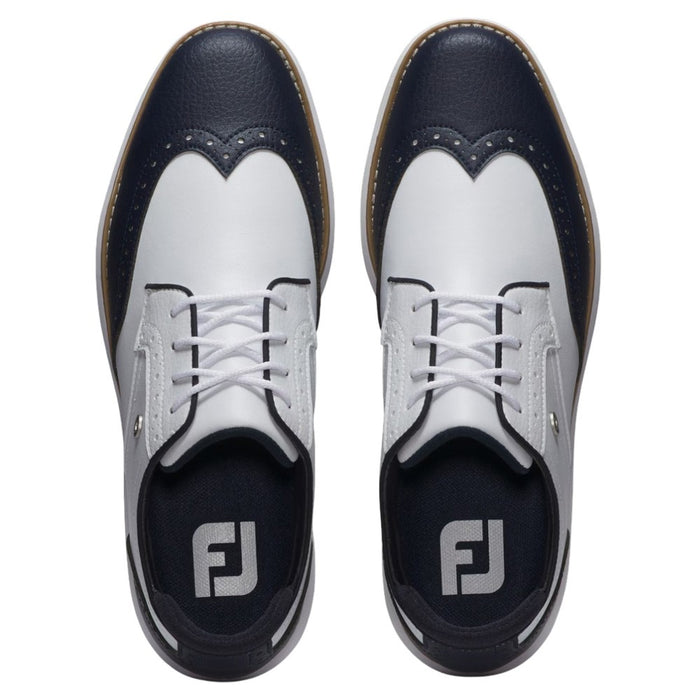 FootJoy Traditions Wing Tip Golf Shoes Previous Season Style White/Navy - 24 Women