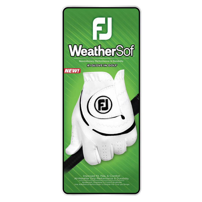 FootJoy WeatherSof Golf Glove White/Black - 26 Men