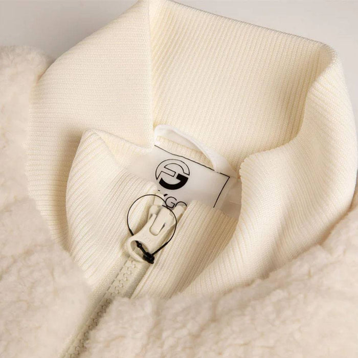 Foray Golf D3 Jacquard Fleece Bomber Golf Jacket White - 23 Women