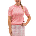 Foray Golf Space Dye Shortsleeve Knit Golf Polo Melange Pink - 23 Women