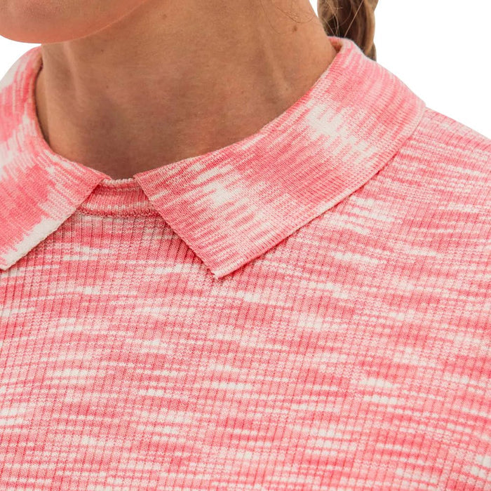 Foray Golf Space Dye Shortsleeve Knit Golf Polo Melange Pink - 23 Women