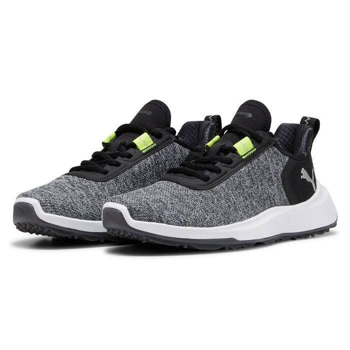PUMA Fusion Crush Sport Junior Spikeless Golf Shoes Black/Electric Lime - 24 Boys