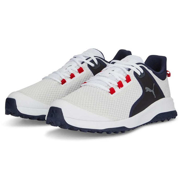 PUMA Fusion Grip Spikeless Golf Shoes White/Silver/Navy - 24 Men