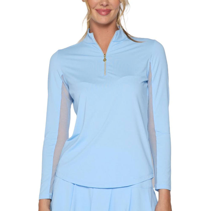 G Lifestyle Quarter Zip Sun Protection Golf Pullover Light Blue - SS25 Women