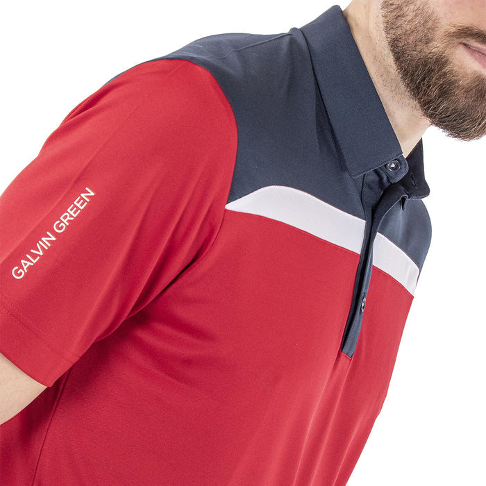 Galvin Green Mapping Ventil8 Plus Golf Polo Red/Navy/White - FW22