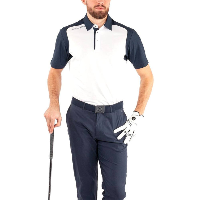 Galvin Green Massimo Ventil8 Plus Golf Polo White/Navy - FW22