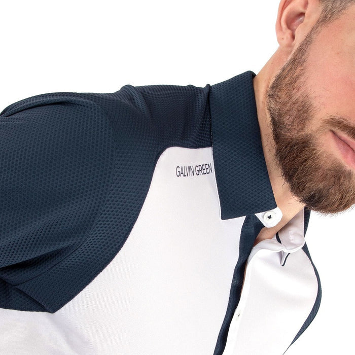 Galvin Green Massimo Ventil8 Plus Golf Polo White/Navy - FW22