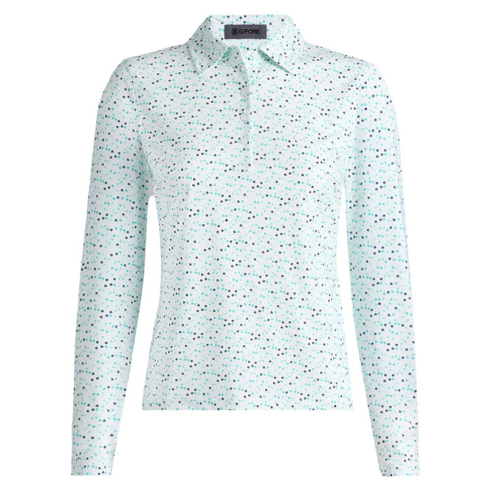 Gfore Aye Poppy Silky Tech Nylon Longsleeve Golf Polo Siren - SP25 Women