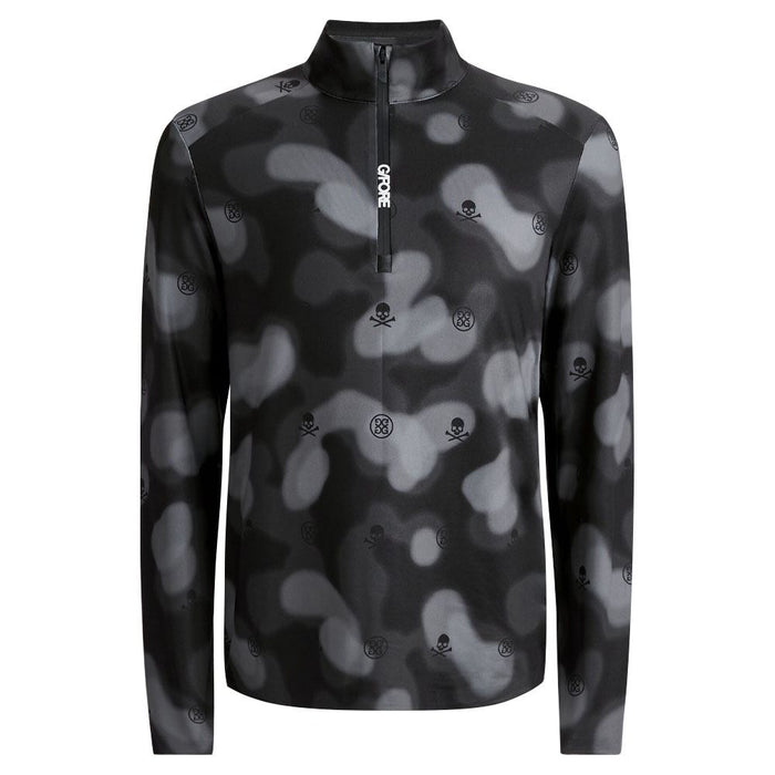 Gfore Brushed Back Tech Quarter Zip Golf Pullover Onyx Blur Camo - FA24