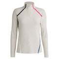 Gfore Colour Block Luxe Staple Quarter Zip Golf Pullover Stone Heather - FA23 Women