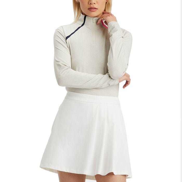 Gfore Colour Block Luxe Staple Quarter Zip Golf Pullover Stone Heather - FA23 Women
