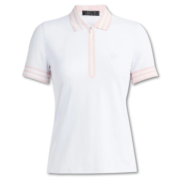 Gfore Embossed Logo Quarter Zip Tech Pique Golf Polo Snow - FA23 Women