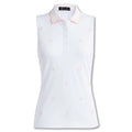 Gfore Embroidered Rib Collar Tech Pique Sleeveless Golf Polo Snow - FA23 Women