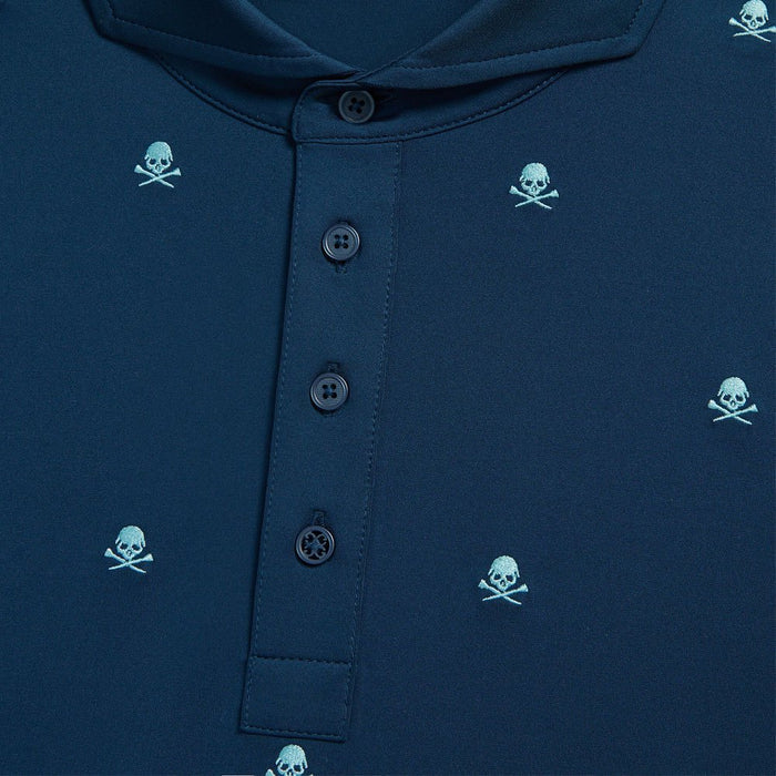 Gfore Embroidered Skull & Tees Tech Jersey Golf Polo Storm - SP24