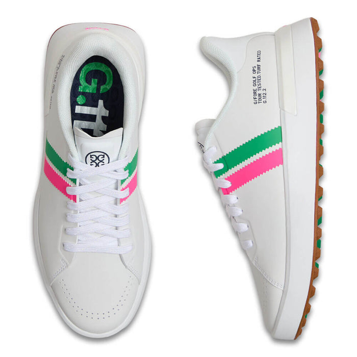 Gfore G.112 Suede Striped Kiltie Hybrid Spikeless Golf Shoes Snow/Multi - SP26 Women