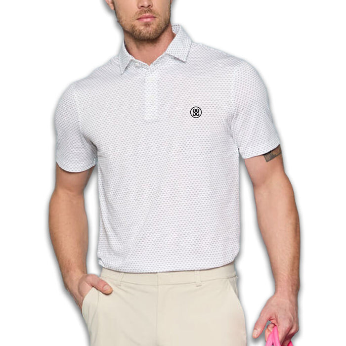 Gfore Geo All Play Stretch Knit Golf Polo (with Gfore Emblem) Snow - SP26 Men