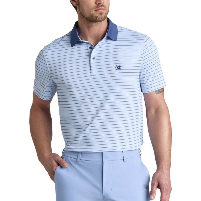 Gfore Herringbone Stripe Tech Jersey Golf Polo (with Gfore Emblem) Willow - SP26 Men