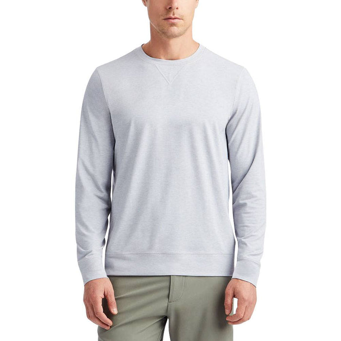 Gfore Luxe Crewneck Mid Layer Golf Sweater Light Heather Gray - SP24