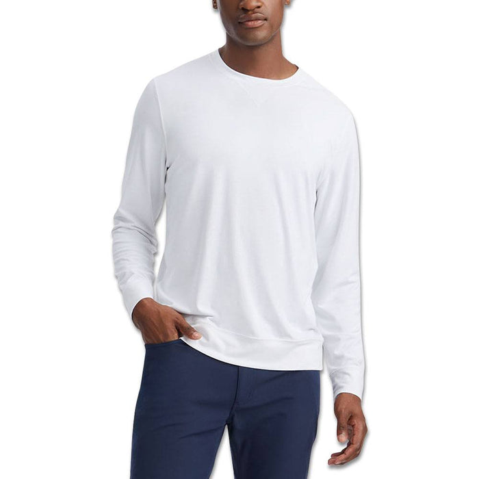 Gfore Luxe Crewneck Mid Layer Golf Sweater Snow - SP24