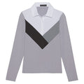 Gfore Multi V Tech Jersey Longsleeve Golf Polo Light Heather Gray - 23 Women