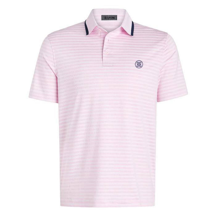 Gfore Perforated Stripe Jersey Golf Polo (with Gfore Emblem) Blush - SP26 Men