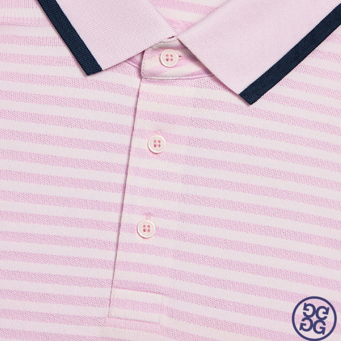 Gfore Perforated Stripe Jersey Golf Polo (with Gfore Emblem) Blush - SP26 Men
