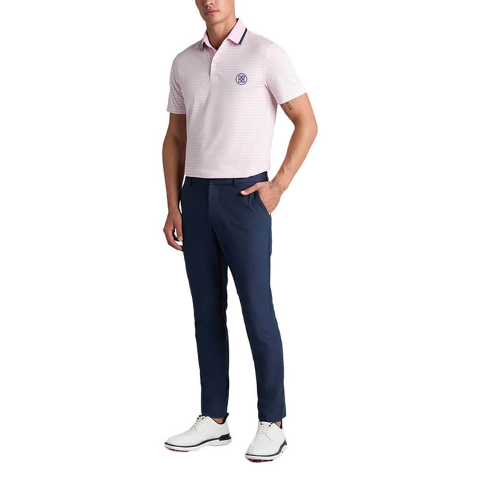 Gfore Perforated Stripe Jersey Golf Polo (with Gfore Emblem) Blush - SP26 Men