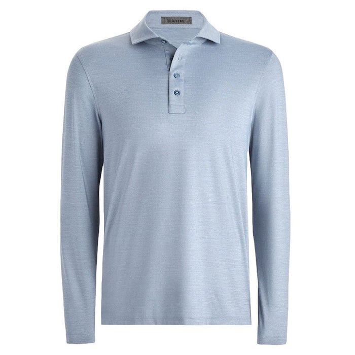 Gfore Rib Gusset Melange Ice Nylon Sun Golf Polo Heather Slate - FA24