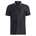 Gfore Script Stripe Tech Pique Banded Sleeve Golf Polo Onyx - SP24