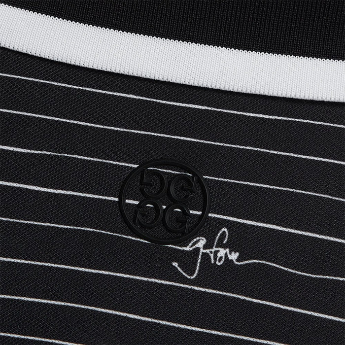 Gfore Script Stripe Tech Pique Banded Sleeve Golf Polo Onyx - SP24