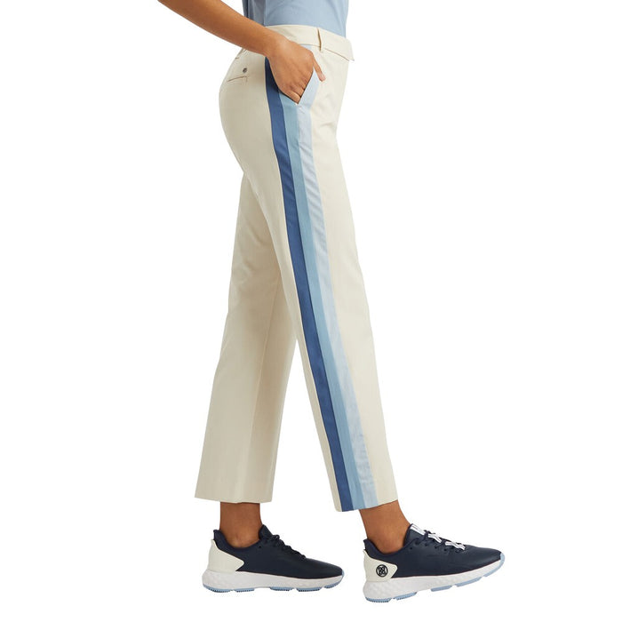 Gfore Side Stripe Stretch Technical Twill Golf Pants Stone/Blue - FA23 Women