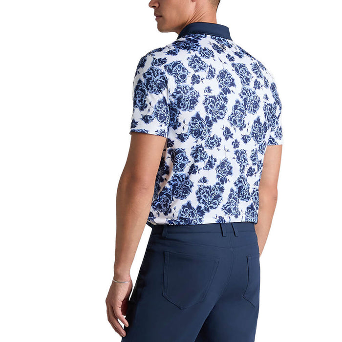 Gfore Stamped Floral Tech Jersey Golf Polo (with Gfore Emblem) Willow - SP26 Men