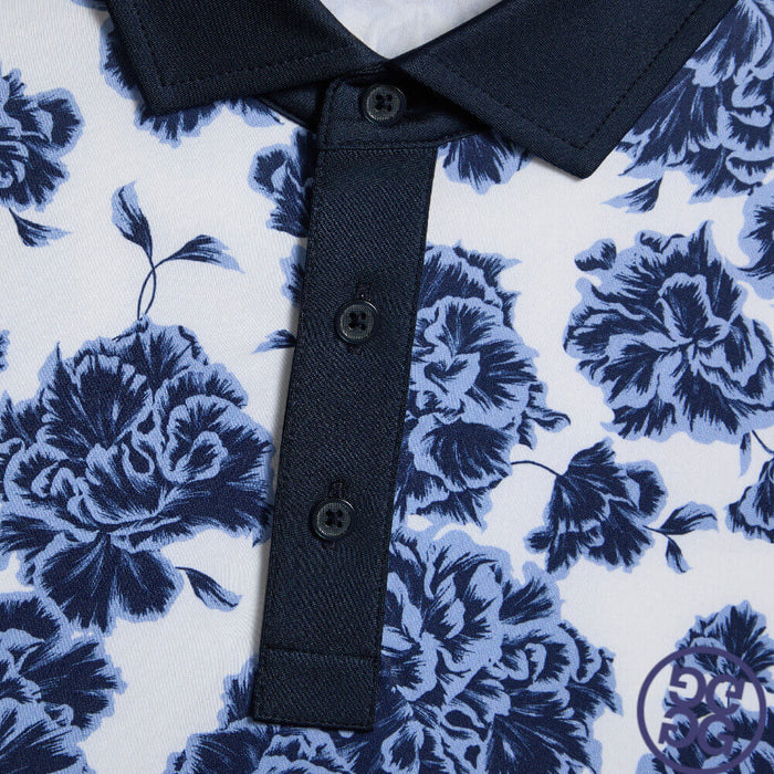 Gfore Stamped Floral Tech Jersey Golf Polo (with Gfore Emblem) Willow - SP26 Men