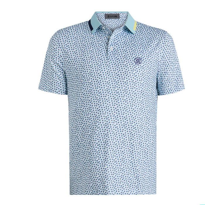 Gfore Triple/G Tech Jersey Golf Polo (with Gfore Emblem) Snow/Cenote - SP26 Men