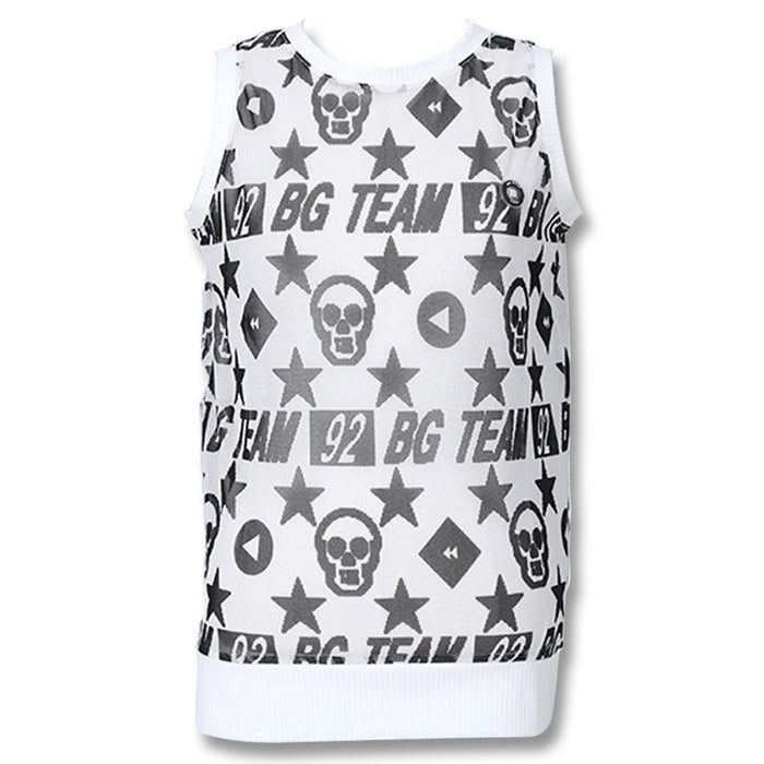 Golfio - BG Golf Skull Round Golf Vest White - SS24 Women