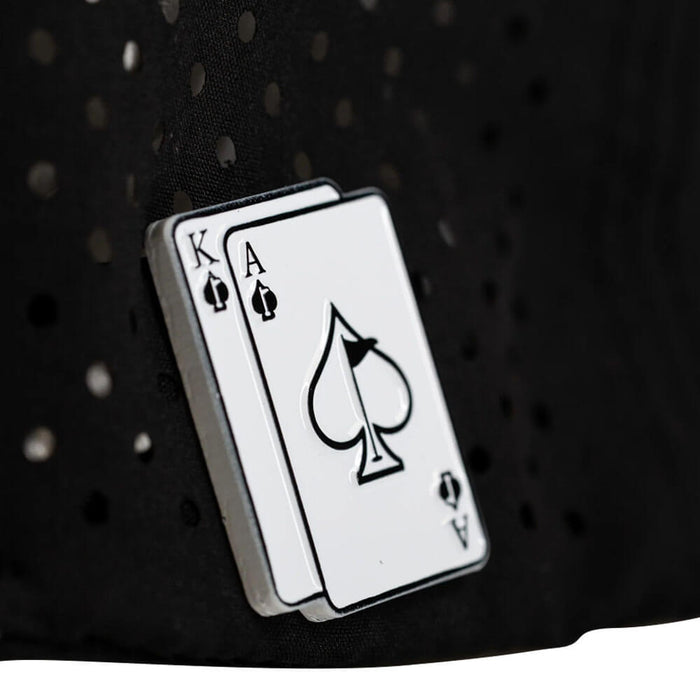 Golfio - Pins & Aces Ace/King Perforated Rope Golf Cap Black - 26 Men