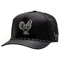 Golfio - Pins & Aces Black Cock Perforated Rope Golf Cap Black - 26 Men