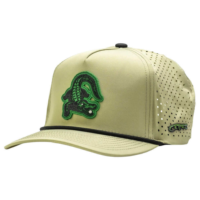 Golfio - Pins & Aces Gator Perforated Rope Golf Cap Olive - 26 Men